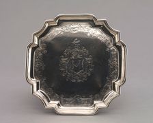 Salver, 1740-1750. Creator: Jacob Hurd (American, 1702-1758)