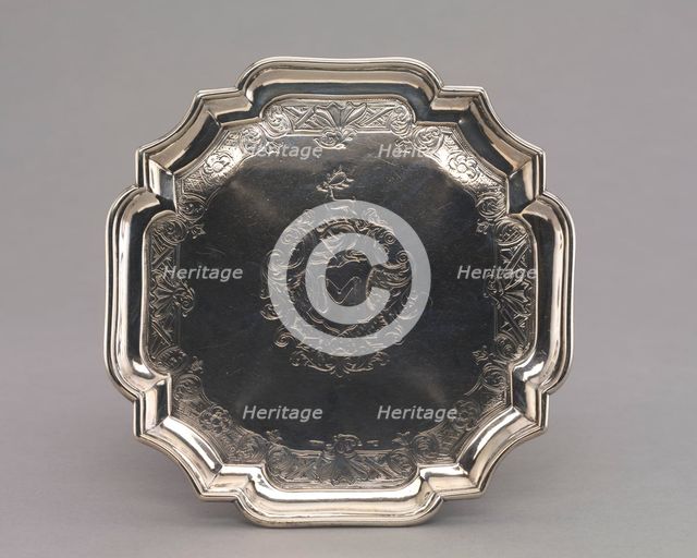 Salver, 1740-1750. Creator: Jacob Hurd (American, 1702-1758).