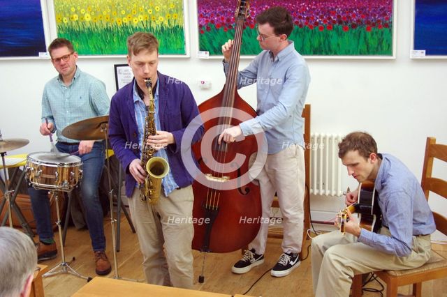 Sam Braysher Quartet, Clocktower Cafe Jazz Club, Croydon, London, March 2025. Creator: Brian O'Connor.