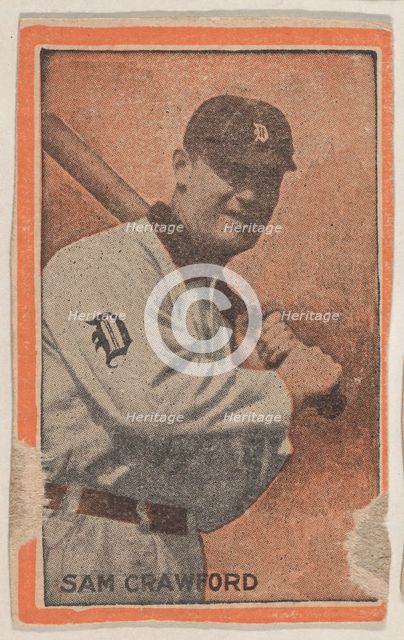 Sam Crawford, from the Baseball Players set (W500) (Orange Borders), 1910. Creator: Unknown.