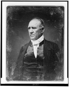 Sam Houston, half-length portrait, three-quarters to the left, in civilian..., between 1848 and 1850 Creator: Mathew Brady