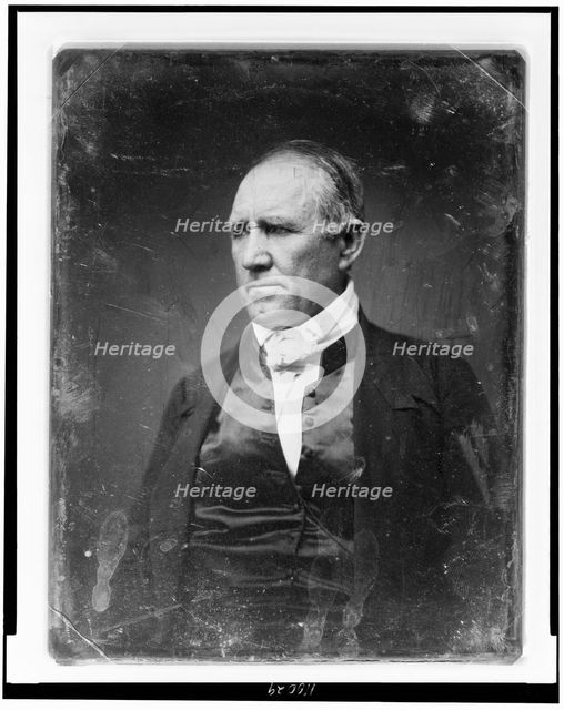 Sam Houston, half-length portrait, three-quarters to the left, in civilian..., between 1848 and 1850 Creator: Mathew Brady.