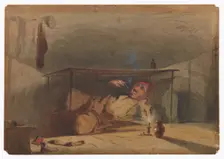 Sam Weller's Landlord in the Fleet, 1853-1855. Creator: James Abbott McNeill Whistler