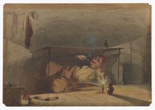 Sam Weller's Landlord in the Fleet, 1853-1855. Creator: James Abbott McNeill Whistler