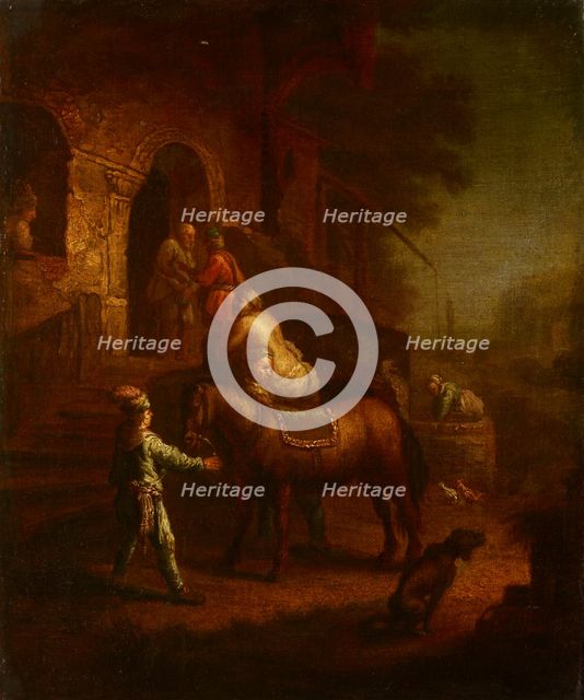 Samaritan Bringing the Wounded Man to the Inn, 18th century. Creator: Unknown.