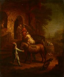Samaritan Bringing the Wounded Man to the Inn, 18th century. Creator: Unknown