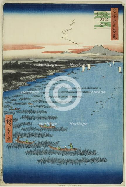 Samezu Coast in South Shinagawa (Minami-Shinagawa Samezu kaigan), from the series..., 1857. Creator: Ando Hiroshige.
