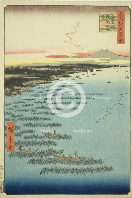 Samezu Coast in South Shinagawa (Minami-Shinagawa Samezu kaigan), from the series "One Hundred Famou Creator: Ando Hiroshige.