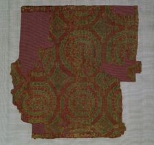 Samite with roundels of rosettes, 700s-800s. Creator: Unknown