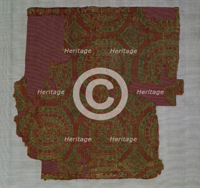 Samite with roundels of rosettes, 700s-800s. Creator: Unknown.