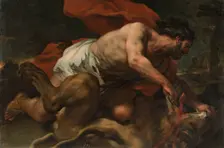 Samson and the Lion, between 1694 and 1696. Creator: Luca Giordano