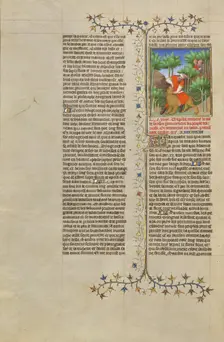 Samson and the Lion; Des cas des nobles hommes et femmes, about 1413-1415. Creators: Boucicaut Master, Workshop of the Boucicaut Master