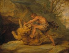 Samson and the Lion. Study, early-mid 17th century. Creator: Workshop of Peter Paul Rubens