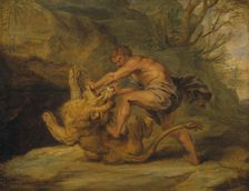 Samson and the Lion. Study, early-mid 17th century. Creator: Workshop of Peter Paul Rubens