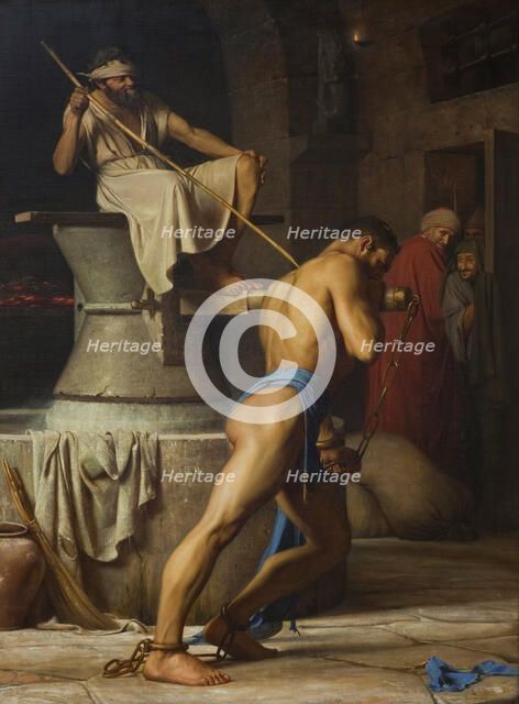 Samson and the Philistines, 1863. Artist: Bloch, Carl (1834-1890)