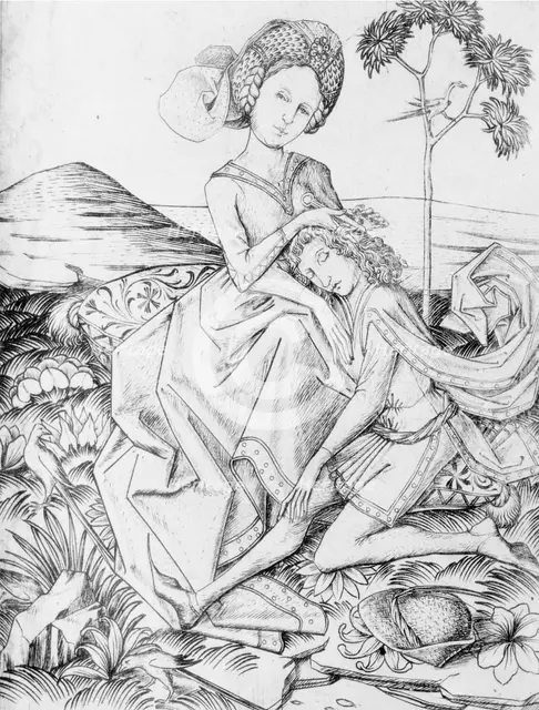 Samson and Delilah, 15th century. Creator: Master ES.