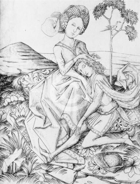 Samson and Delilah, 15th century. Creator: Master ES.