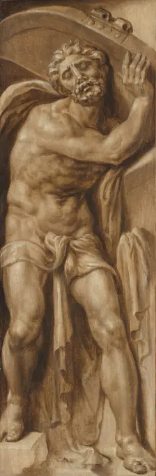 Samson Carrying the Gate of Gaza, c.1555. Creator: Maerten van Heemskerck