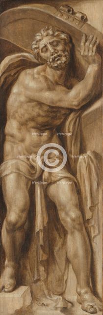 Samson Carrying the Gate of Gaza, c.1555. Creator: Maerten van Heemskerck.