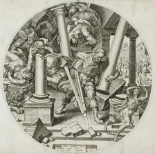 Samson Destroying the Temple, c1560. Creator: Philip Galle