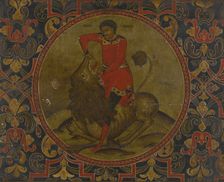Samson Fighting the Lion, Early 18th century. Artist: Russian icon
