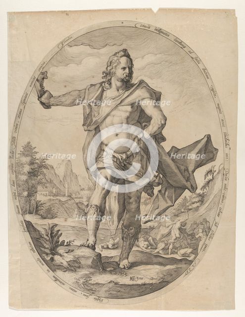 Samson from Heroes and Heroines of the Old Testament, ca. 1597., ca. 1597. Creator: Nicolaus Braeu.