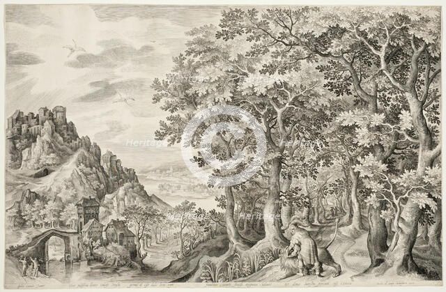 Samson Killing the Lion, 1603. Creator: Nicolaes de Bruyn.