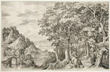 Samson Killing the Lion, 1603. Creator: Nicolaes de Bruyn