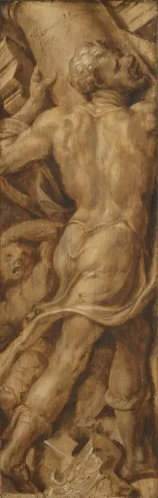 Samson Shattering the Pillars of the Temple, c.1550-c.1560. Creator: Maerten van Heemskerck