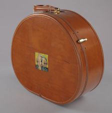 Samsonite hat box suitcase from Mae's Millinery Shop, 1941-1994. Creator: Samsonite