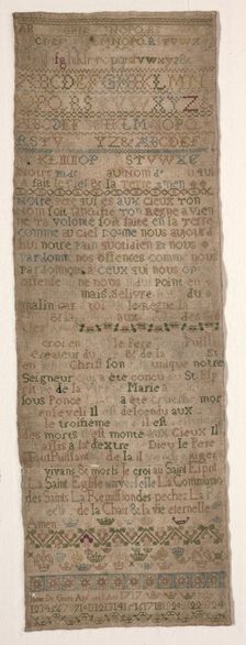 Sampler, 1717. Creator: Unknown