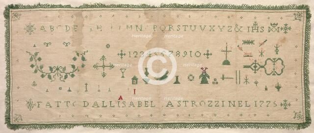 Sampler, 1775. Creator: Unknown.