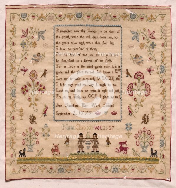 Sampler, 1779. Creator: Unknown.