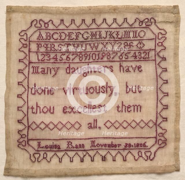 Sampler, 1806. Creator: Unknown.