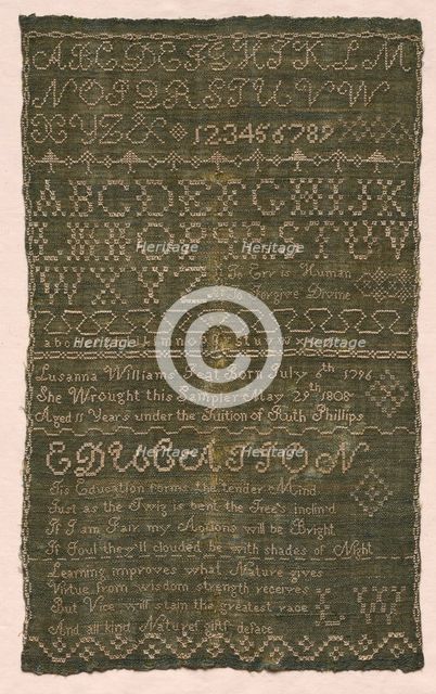 Sampler, 1808. Creator: Unknown.