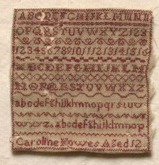 Sampler, 1800s. Creator: Unknown