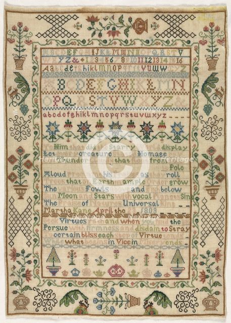 Sampler, 1803. Creator: Unknown.