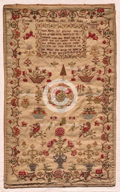 Sampler, 1828. Creator: Unknown.