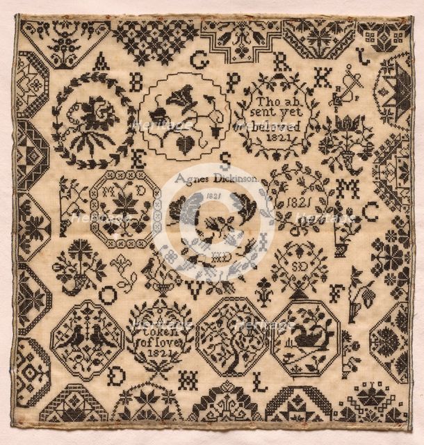 Sampler, 1821. Creator: Unknown.