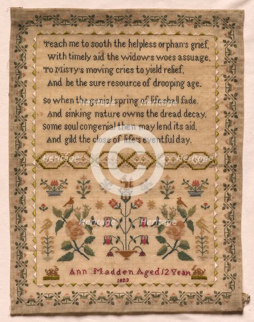 Sampler, 1823. Creator: Unknown.