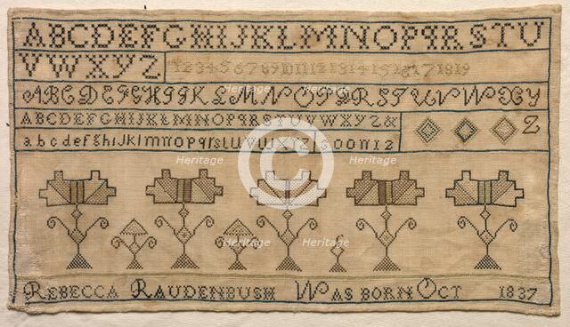 Sampler, 1837. Creator: Unknown.