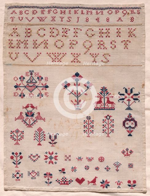 Sampler, 1848. Creator: Unknown.