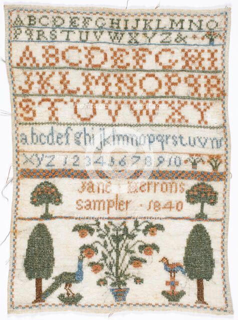 Sampler, 1840. Creator: Unknown.