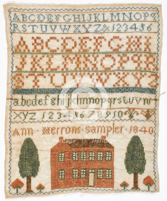 Sampler, 1840. Creator: Unknown.
