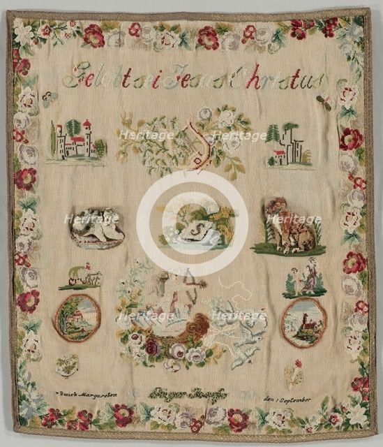 Sampler, 1870. Creator: Unknown.