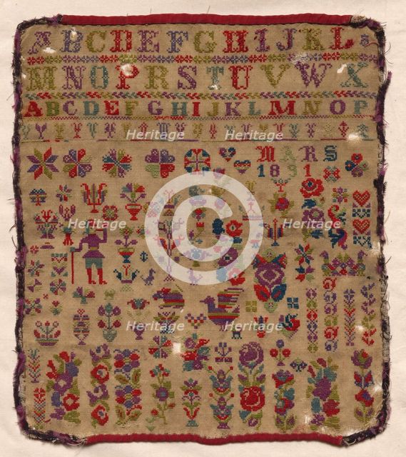 Sampler, 1891. Creator: Unknown.