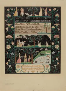 Sampler, 1935/1942. Creator: Elizabeth Valentine