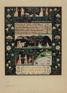 Sampler, 1935/1942. Creator: Elizabeth Valentine