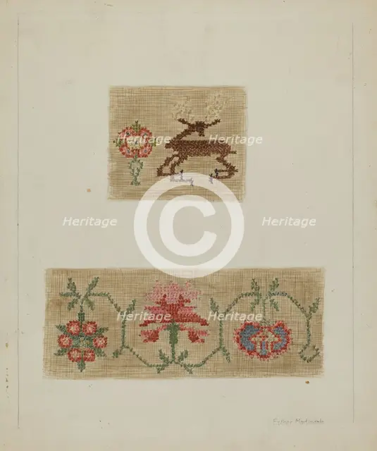 Sampler, 1935/1942. Creator: Esther Martindale.
