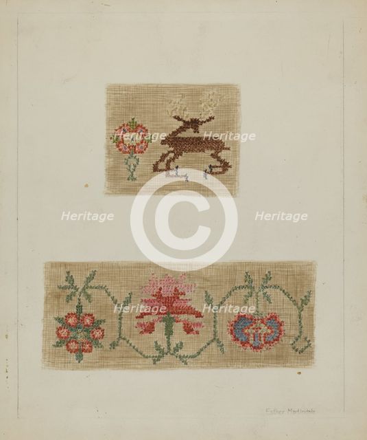 Sampler, 1935/1942. Creator: Esther Martindale.